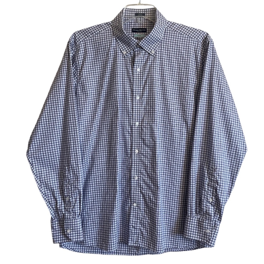 Peter Millar Flex Finish Button Front Checked Pla… - image 7